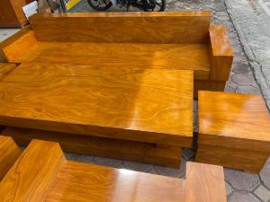 Bộ sofa đối đóng hộp gỗ cẩm vàng