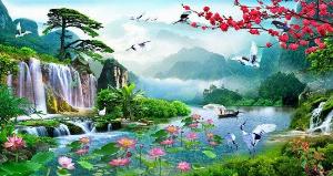 Tranh phong cảnh - tranh gạch 3d phong cảnh - 44DL