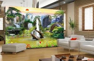 Tranh 3d - tranh gạch 3d ốp tường phòng khách - 633SP