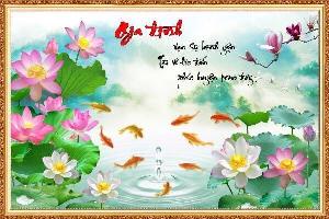 Tranh treo tường 3D hoa sen