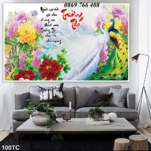Tranh treo tường 3D hoa mẫu đơn