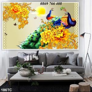 Tranh treo tường 3D hoa mẫu đơn