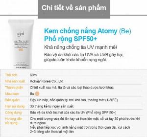 Kem chống nắng Atomy Sunscreen SPF 50+ PA+++ Tone da