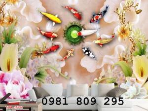 Tranh 3d mẫu đơn , tranh gạch 3d ốp phòng khách