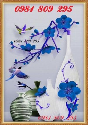 Tranh gạch men bình hoa nghệ thuật FG56