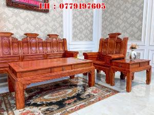 Bộ bàn ghế tần thủy hoàng tay hộp cá chép hương đá 6 món