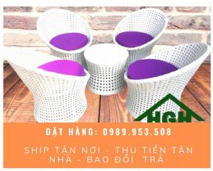 Bộ bàn ghế mây nhựa giá tốt Tp.HCM Hồng Gia Hân