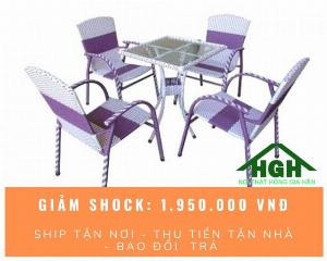 Bàn ghế nhựa giả mây bền đẹp Tp.HCM Hồng Gia Hân