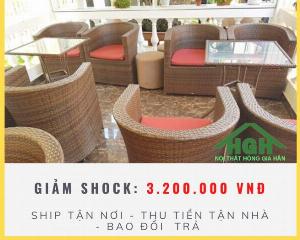 Bàn ghế mây nhựa giá tốt Tp.HCM Hồng Gia Hân