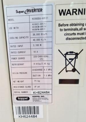 Máy lạnh áp trần Koppel KV36CM-ARF21C (4.0Hp)