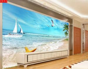 Tranh cảnh bờ biển - tranh gạch 3d bờ biển - 655DP