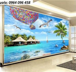 Tranh cảnh bờ biển - tranh gạch 3d bờ biển - 655DP
