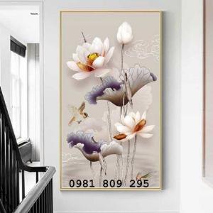 Tranh hoa sen , gạch tranh trang trí hp867
