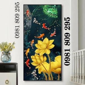 Tranh hoa sen , gạch tranh trang trí hp867