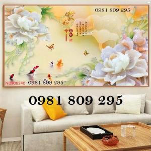 Tranh sứ ngọc , gạch tranh hoa mẫu đơn HP4887