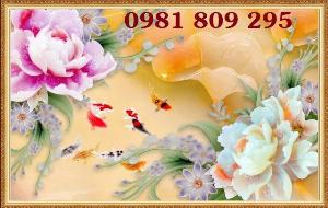 Tranh sứ ngọc , gạch tranh hoa mẫu đơn HP4887