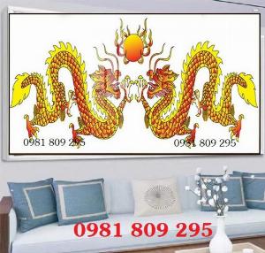 Tranh rồng , gạch tranh 3D song long hp8975