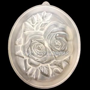 Khuôn rau câu sinh nhật hoa hồng đôi – Loại 20 cm