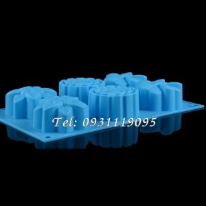Khuôn silicon làm bánh, rau câu 6 hoa các loại