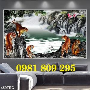Tranh hổ , tranh gạch 3d hổ ốp phòng khách