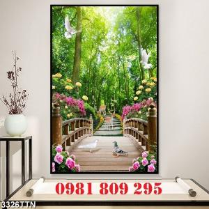 Tranh 3d phong cảnh khổ đứng HFGG687