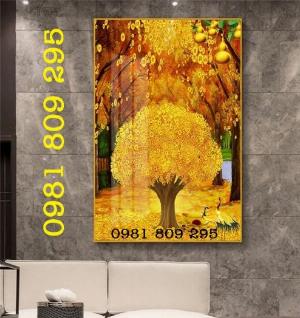 Tranh gạch cây kim tiền 3d GHTY57