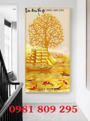 Tranh gạch cây kim tiền 3d GHTY57