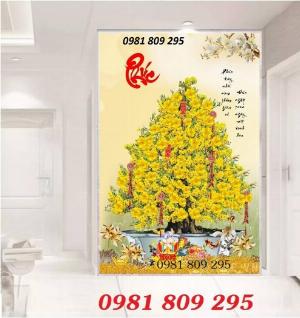Tranh gạch men chậu mai vàng