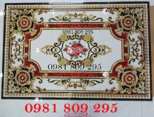 Thảm gạch trang trí phòng khách phối viền HP0958