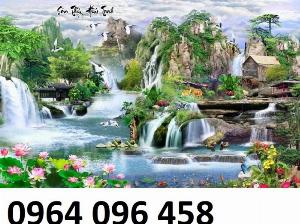 Tranh phong cảnh đồng quê - tranh gạch 3d - 433XP