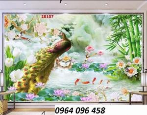 Tranh gạch 3d chim công - 654XP