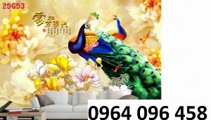 Tranh gạch 3d chim công - 654XP