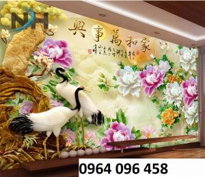 Tranh 3d phòng khách - tranh gạch 3d phòng khách - 655XP