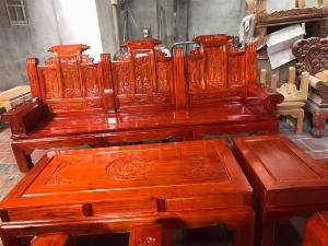 Bộ Bàn Ghế Âu Á Hộp Cuốn Thư Gỗ Xoan Ta