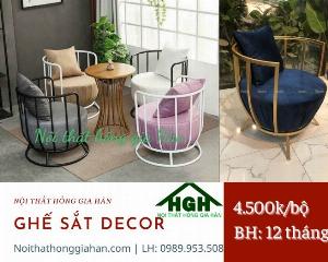 Ghế sắt decor giá rẻ Tp.HCM Hồng Gia Hân bộ 4 ghế