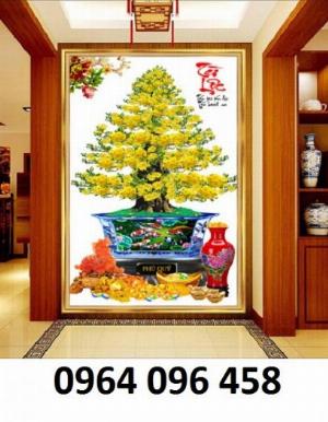 Tranh hoa mai 3d - tranh gạch 3d hoa mai - 099CP