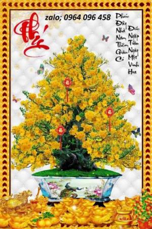 Tranh hoa mai 3d - tranh gạch 3d hoa mai - 099CP