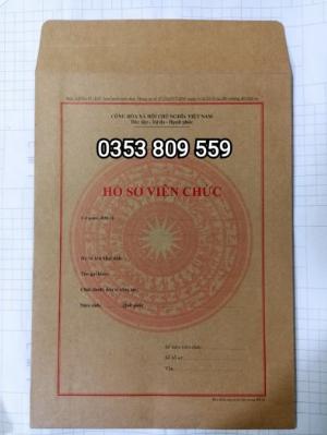 Bìa hồ sơ viên chức thông tư số 07/2019/TT-BNV ngày 01/6/2019 của Bộ Nội vụ