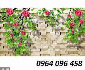 Tranh gạch 3d hoa hồng - 888CM