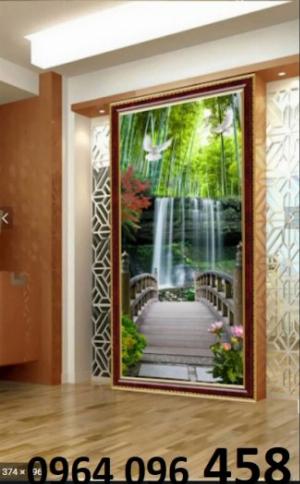 Tranh gạch 3d thác nước khổ dọc - 42XK