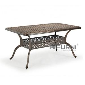 Bộ bàn 6 ghế sân vườn nhôm đúc ngoài trời đẹp cổ điển châu Âu TE2007-150A/CC2013-A