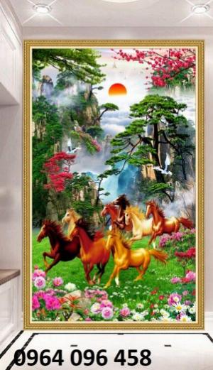 Tranh gạch 3d bát mã - 754X