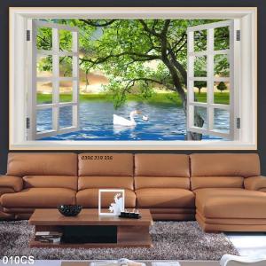 Tranh gạch men 3D cửa sổ