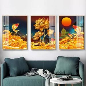 Tranh gạch 3d ốp tường sau ti vi - 544C
