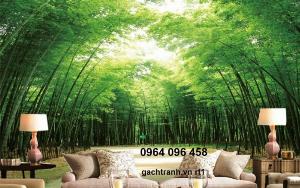 Tranh rừng tre - tranh gạch 3d rừng tre - DSA3