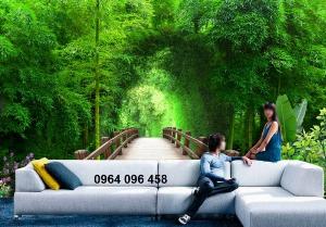 Tranh rừng tre - tranh gạch 3d rừng tre - DSA3