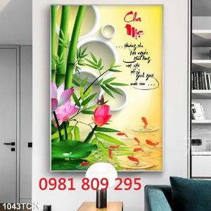 Gạch tranh ốp tường hoa sen 3D