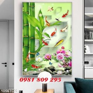 Gạch tranh ốp tường hoa sen 3D