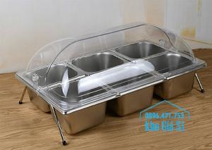 Khay buffet/ cont buffet có nắp đậy bằng nhựa mica trong suốt mở 2 chiều - HCM