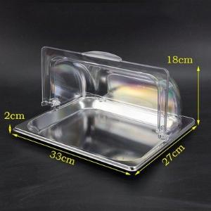Khay inox, Khay melamine chữ nhật có nắp đậy bằng nhựa trong suốt kiểu vòm giá tốt tại HCM